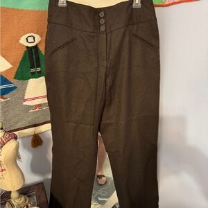 DAVID N Dark Brown lined wool pants. Size 10.